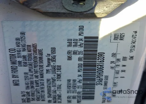 2016 Ford Fusion Se from USA, damaged, VIN 3FA6P0HD0GR163390